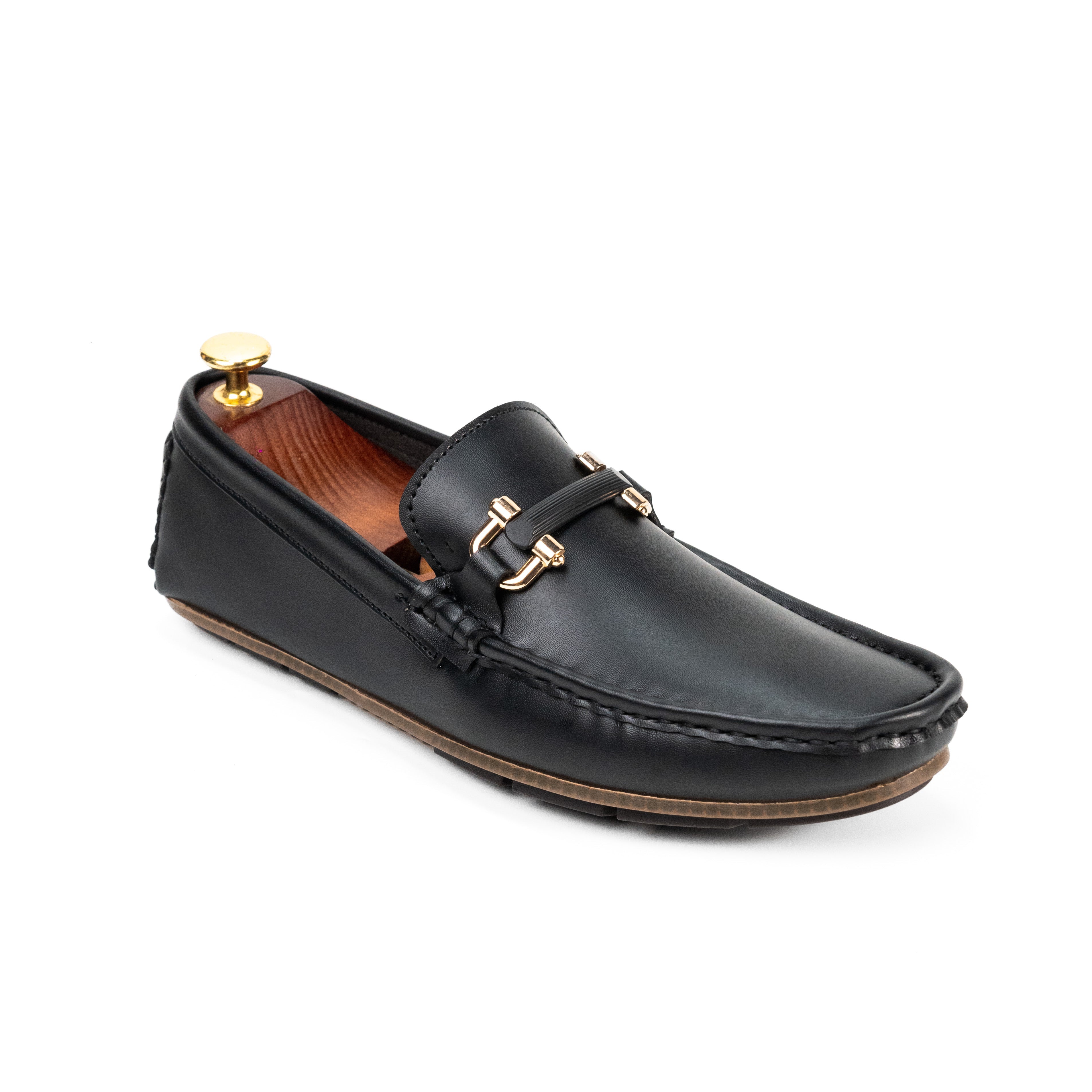BL-01 Black Leather Loafers For Men