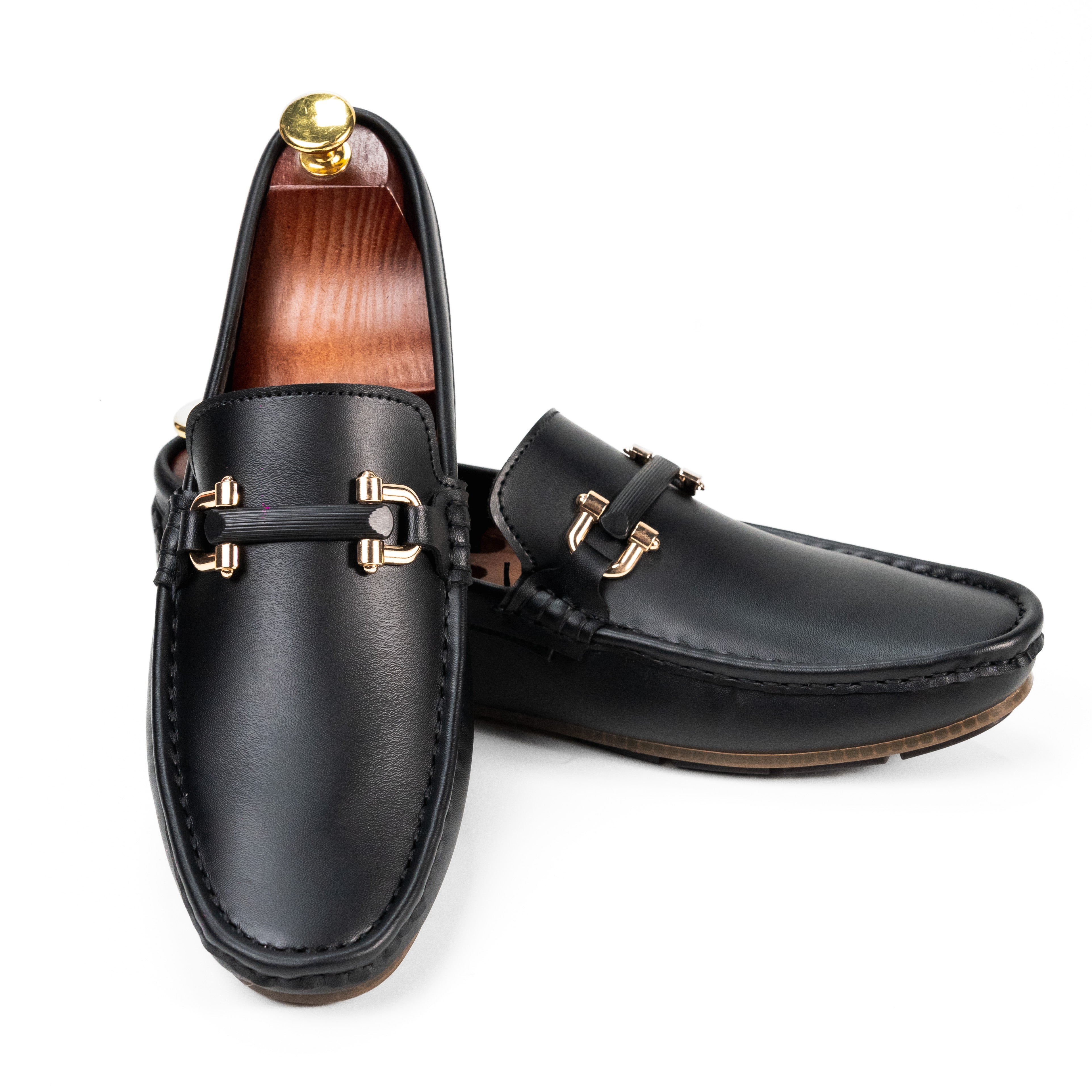 BL-01 Black Leather Loafers For Men