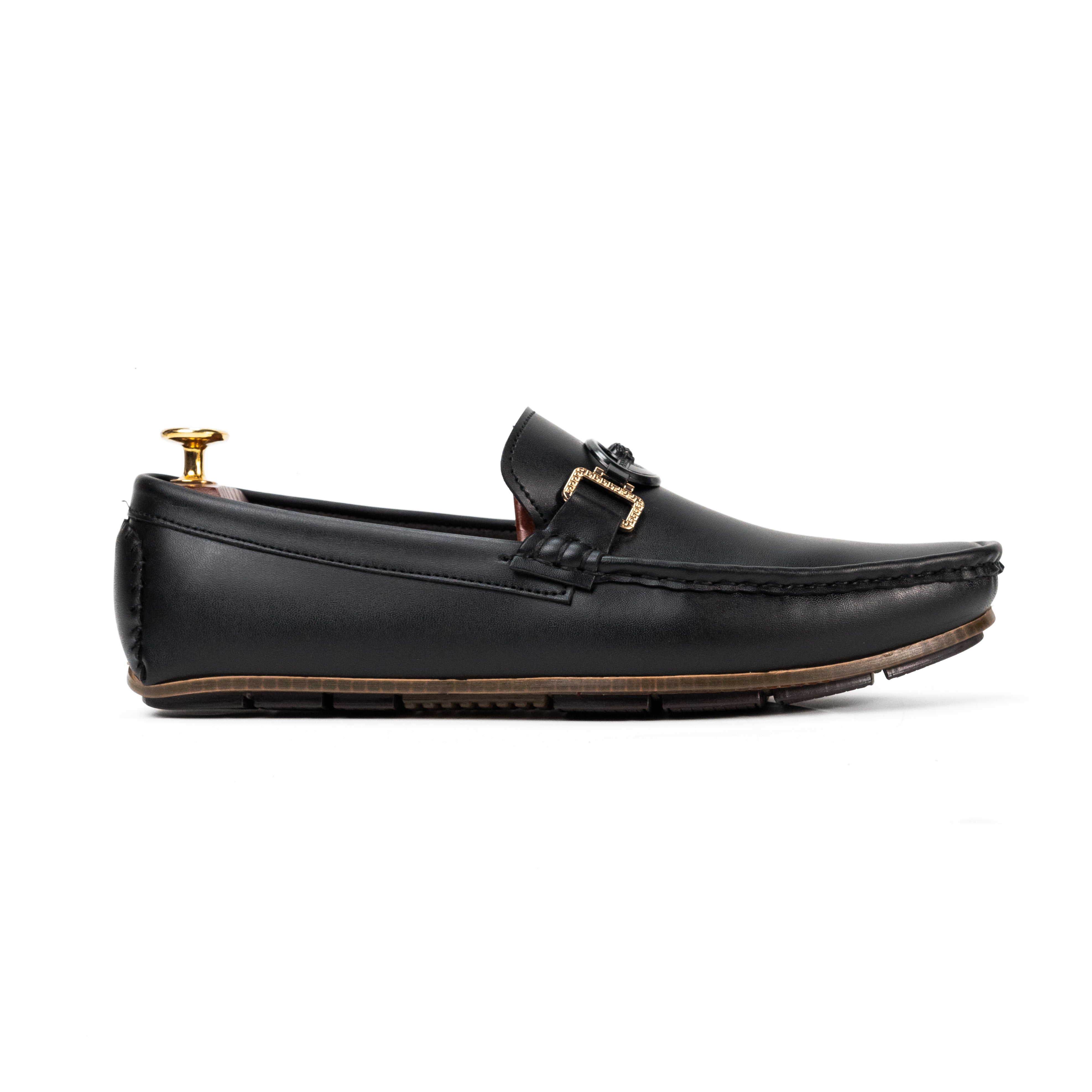 BL-01 Black Leather Loafers For Men