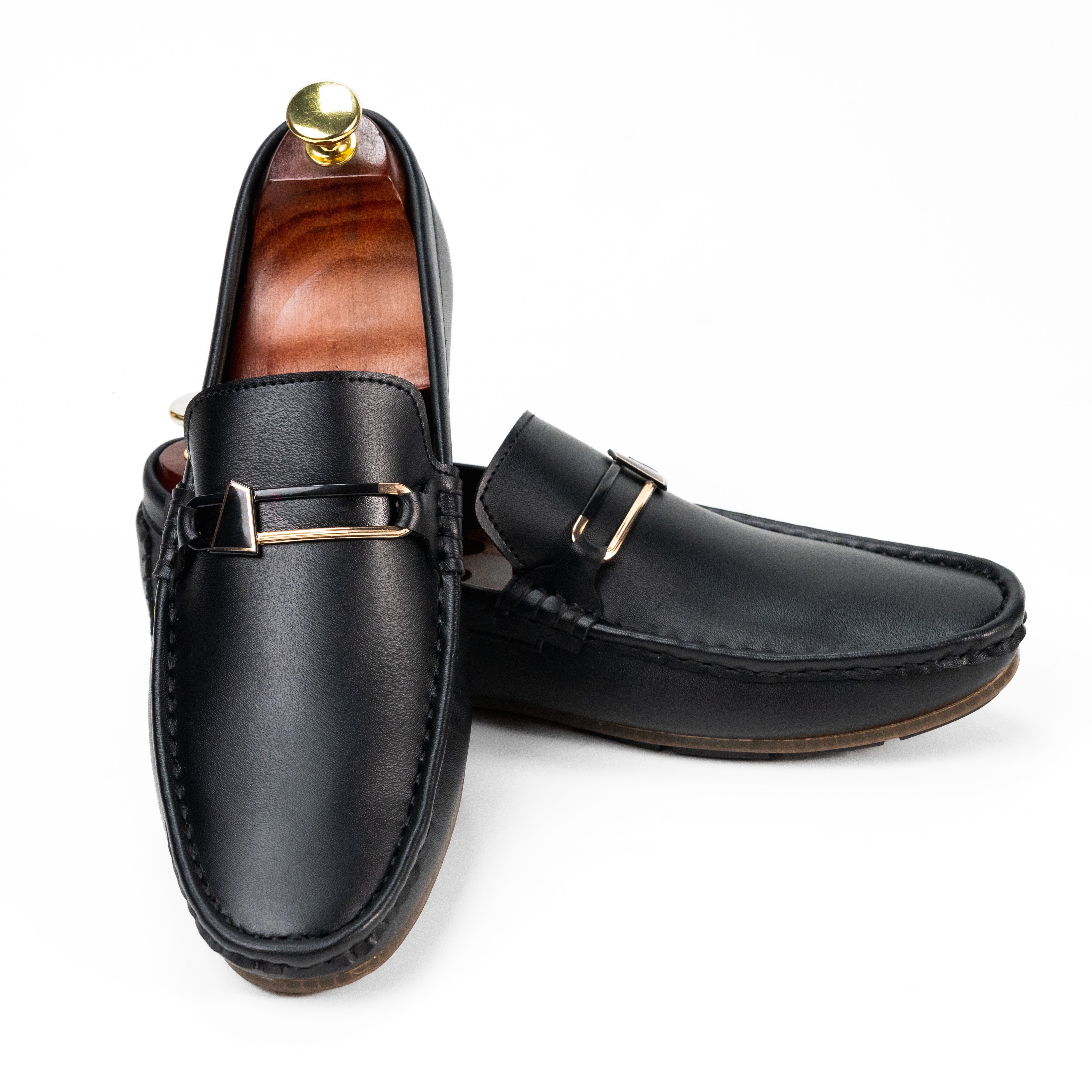 BL-02 Black loafers for men