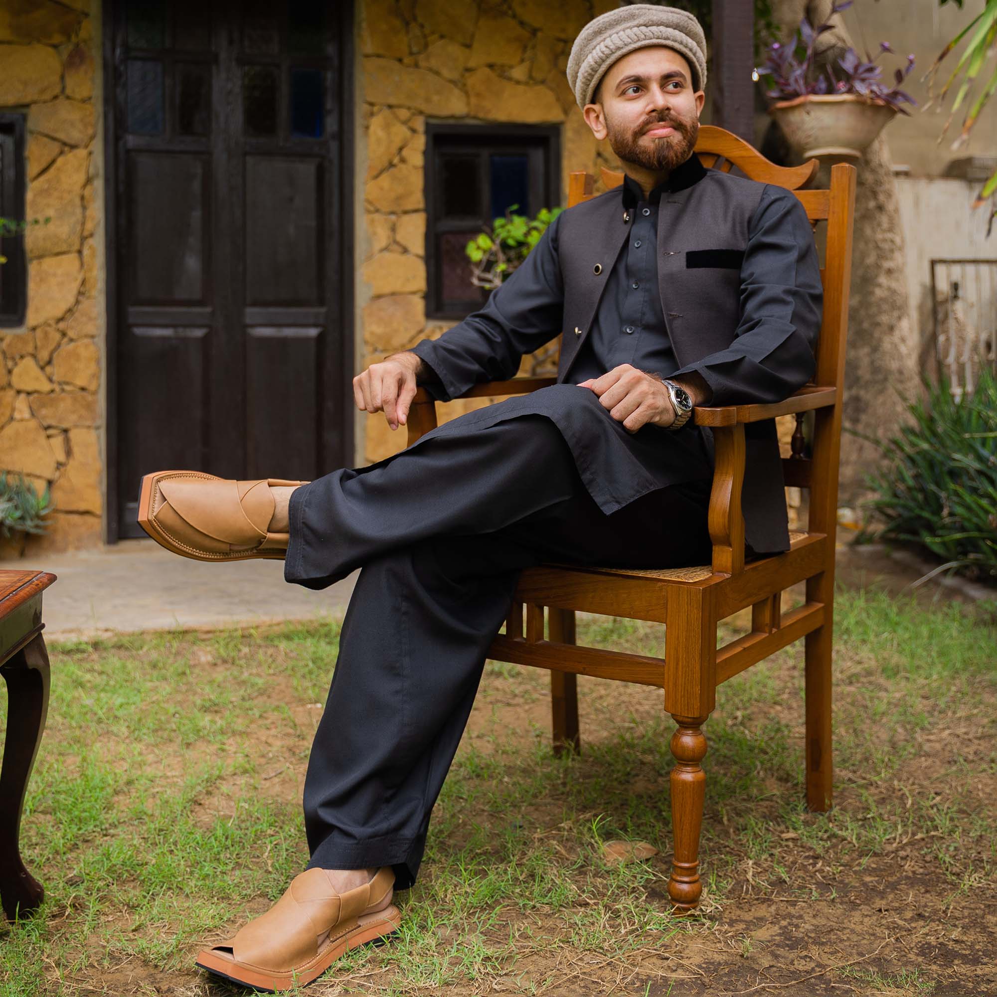 LADIR KAPTAAN HEEL FAWN SANDAL