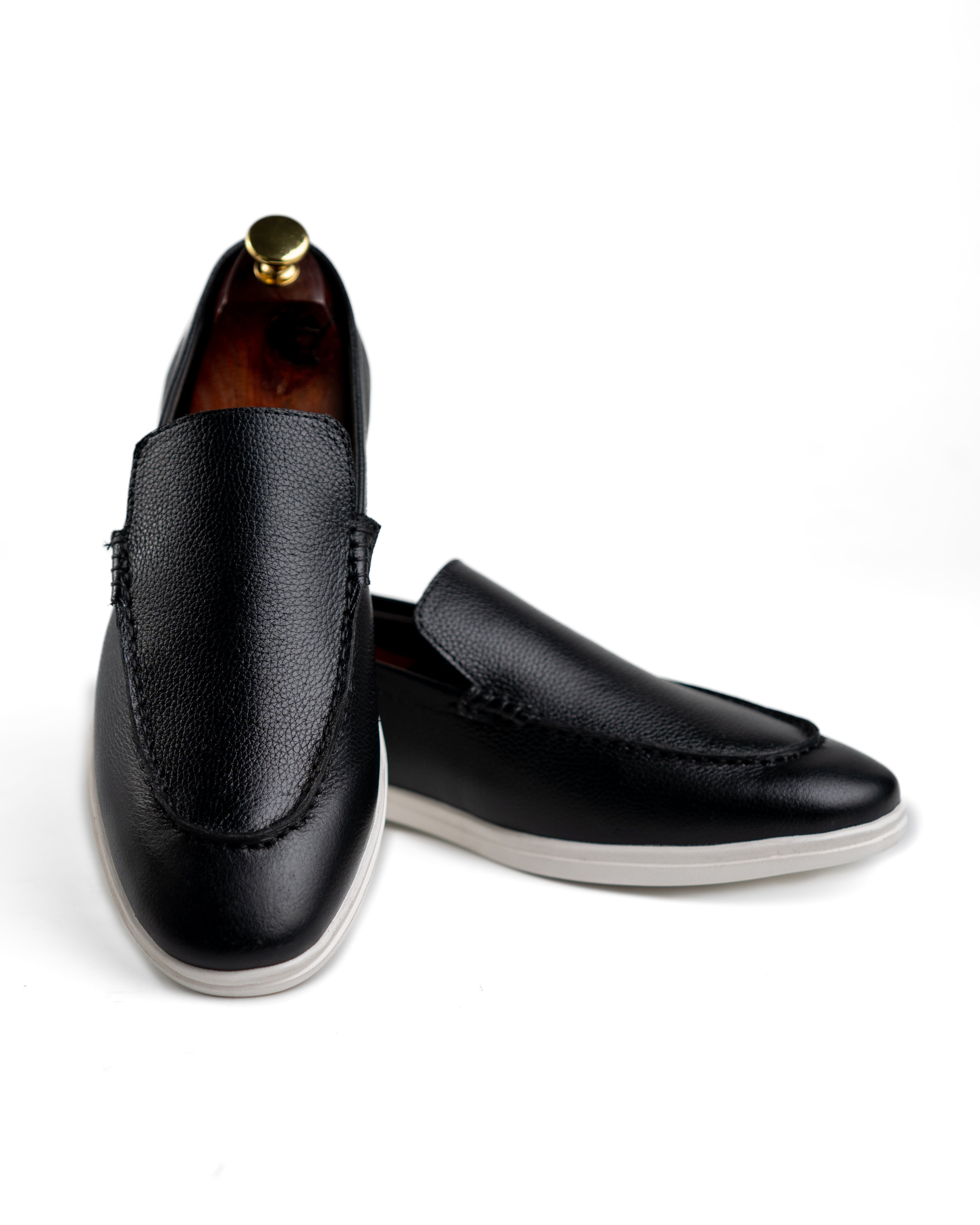 Flint Black Loafer Shoes (FB-229)