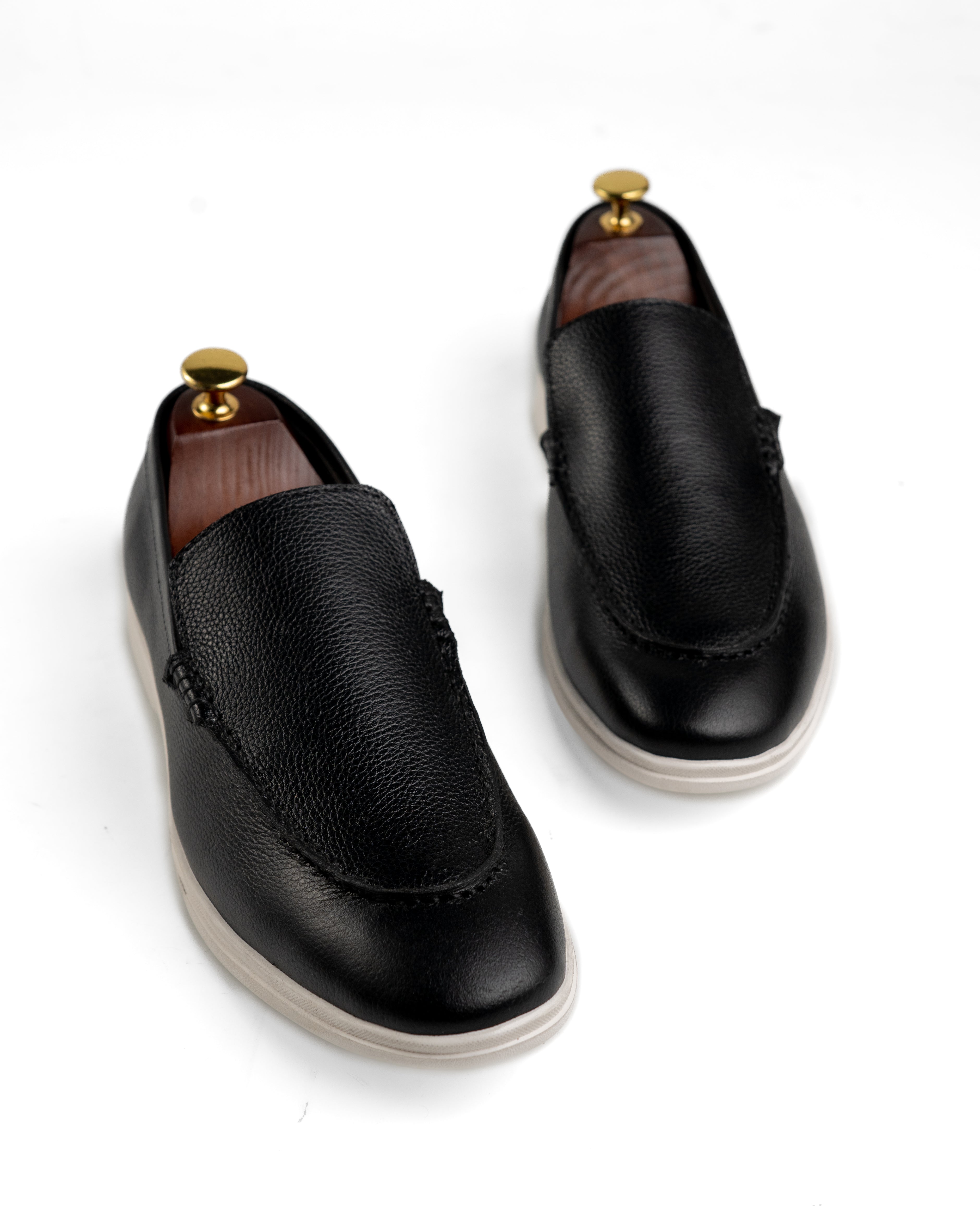 Flint Black Loafer Shoes (FB-229)