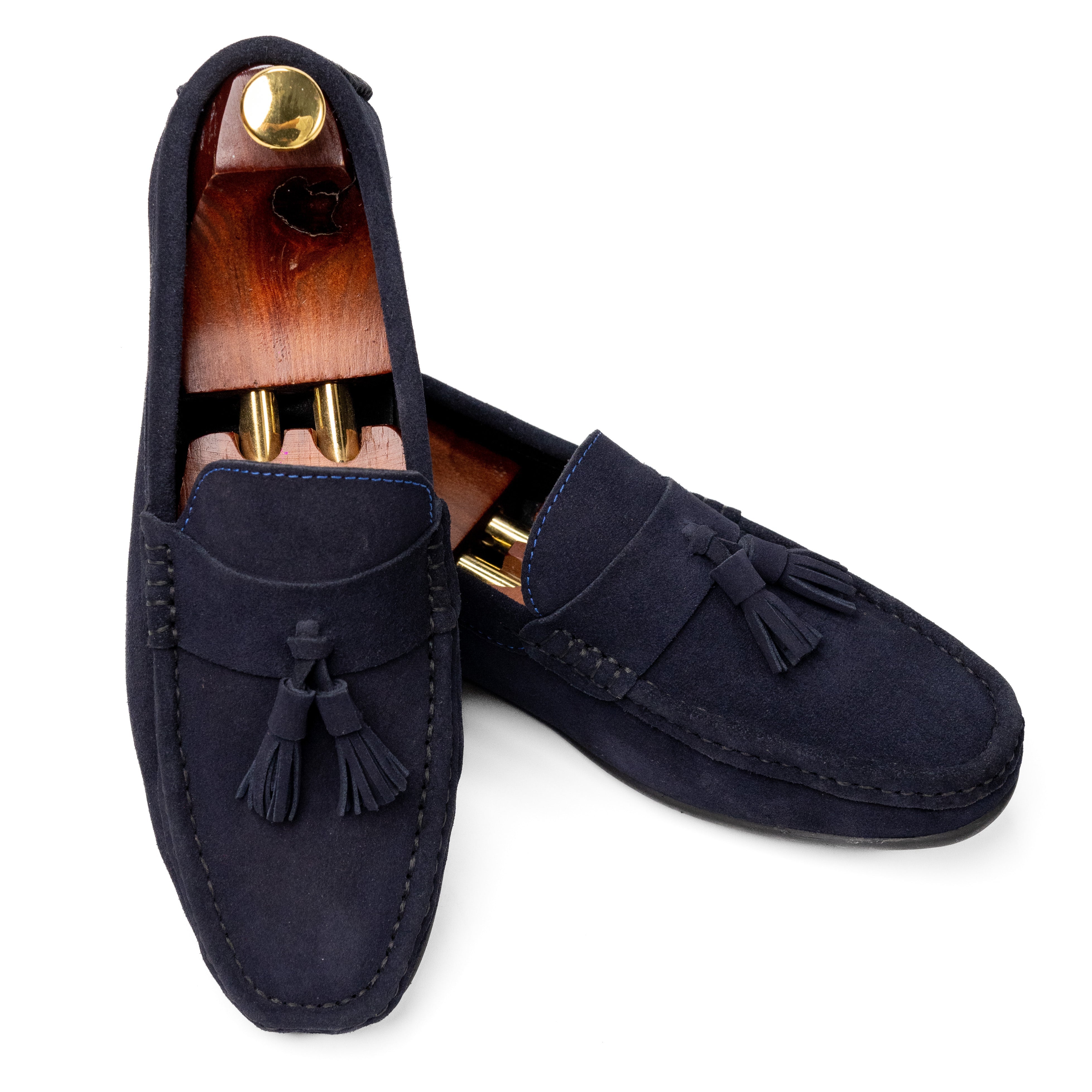 Foster Blue Suede Loafers For Men