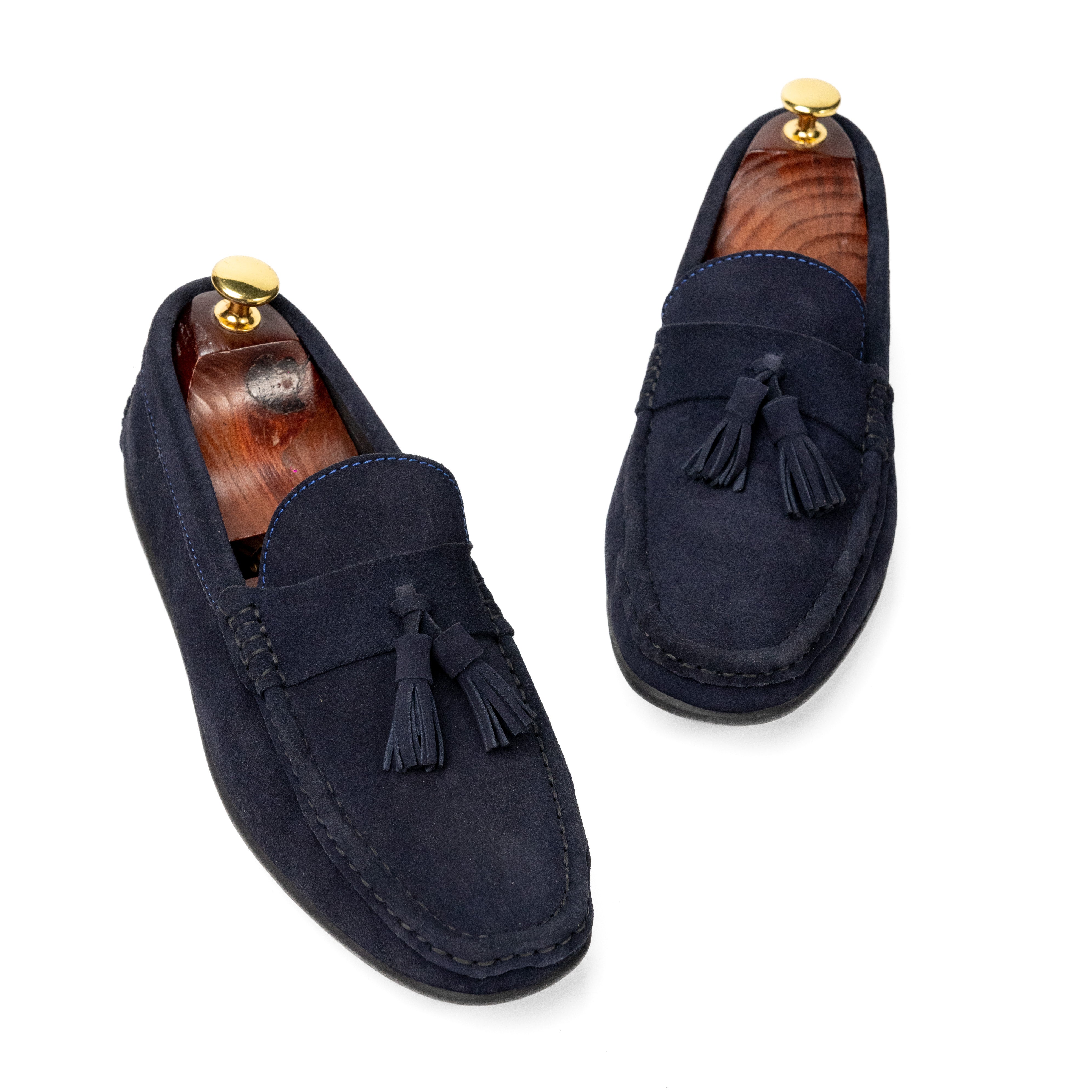 Foster Blue Suede Loafers For Men