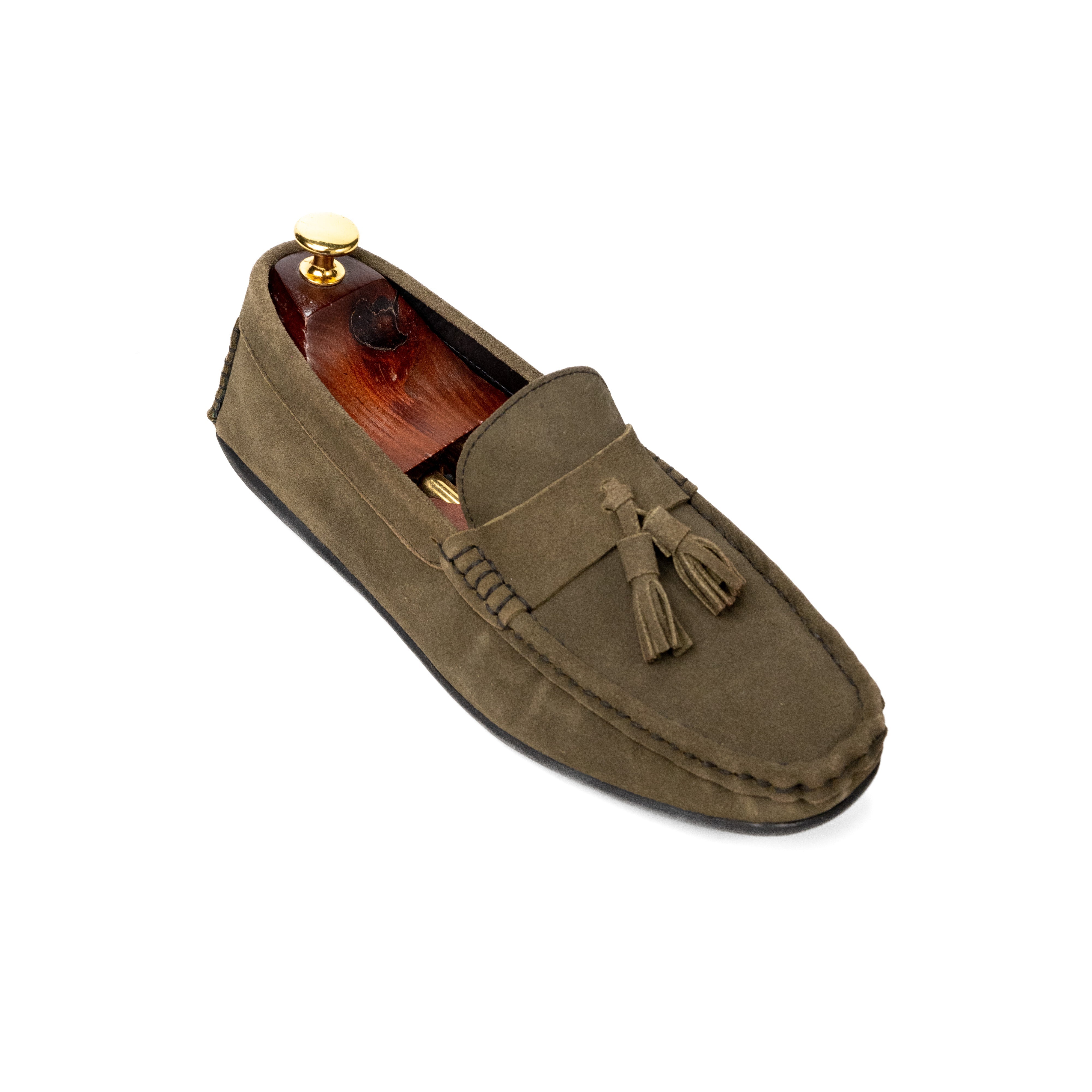 Foster Green Suede Loafers For Men