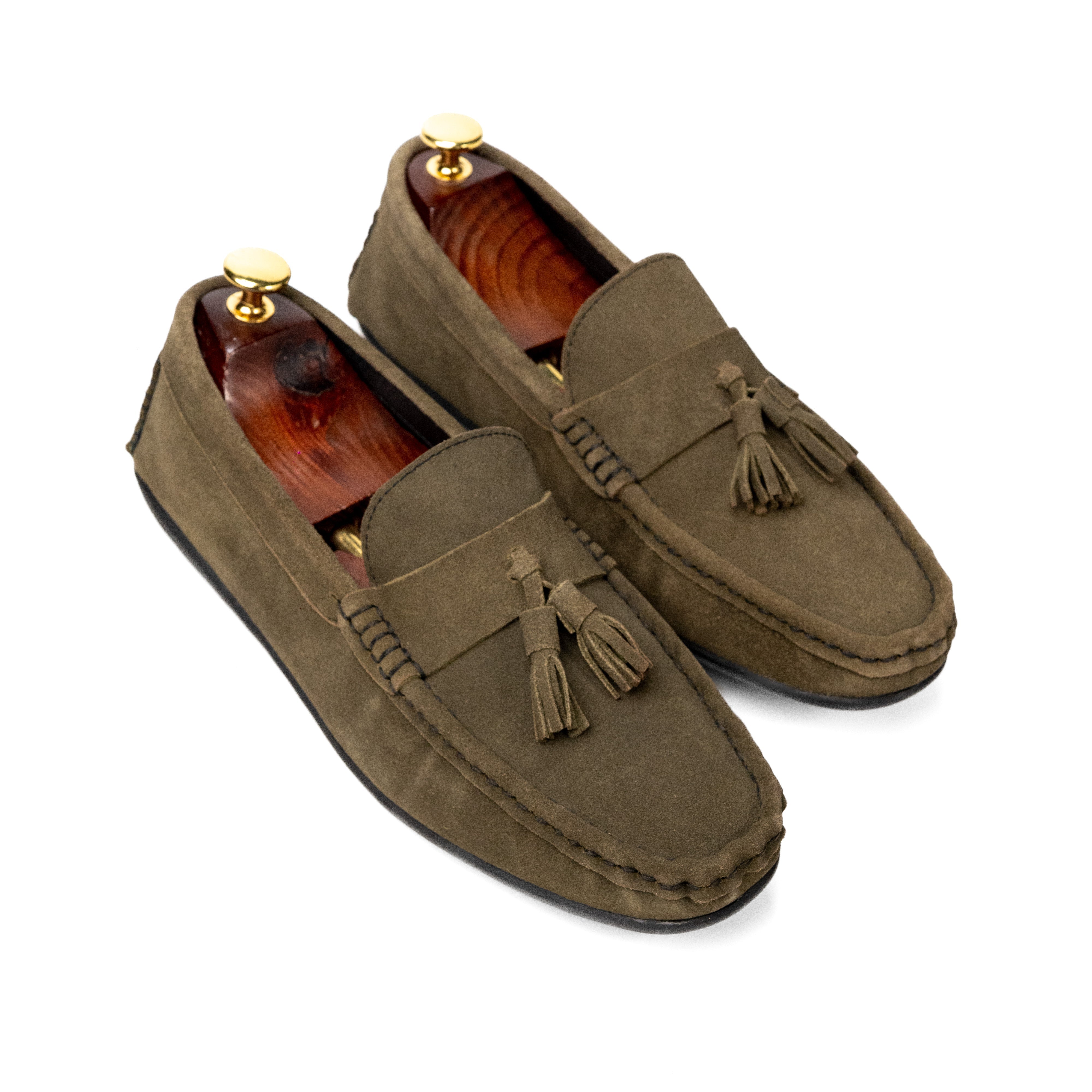Foster Green Suede Loafers For Men