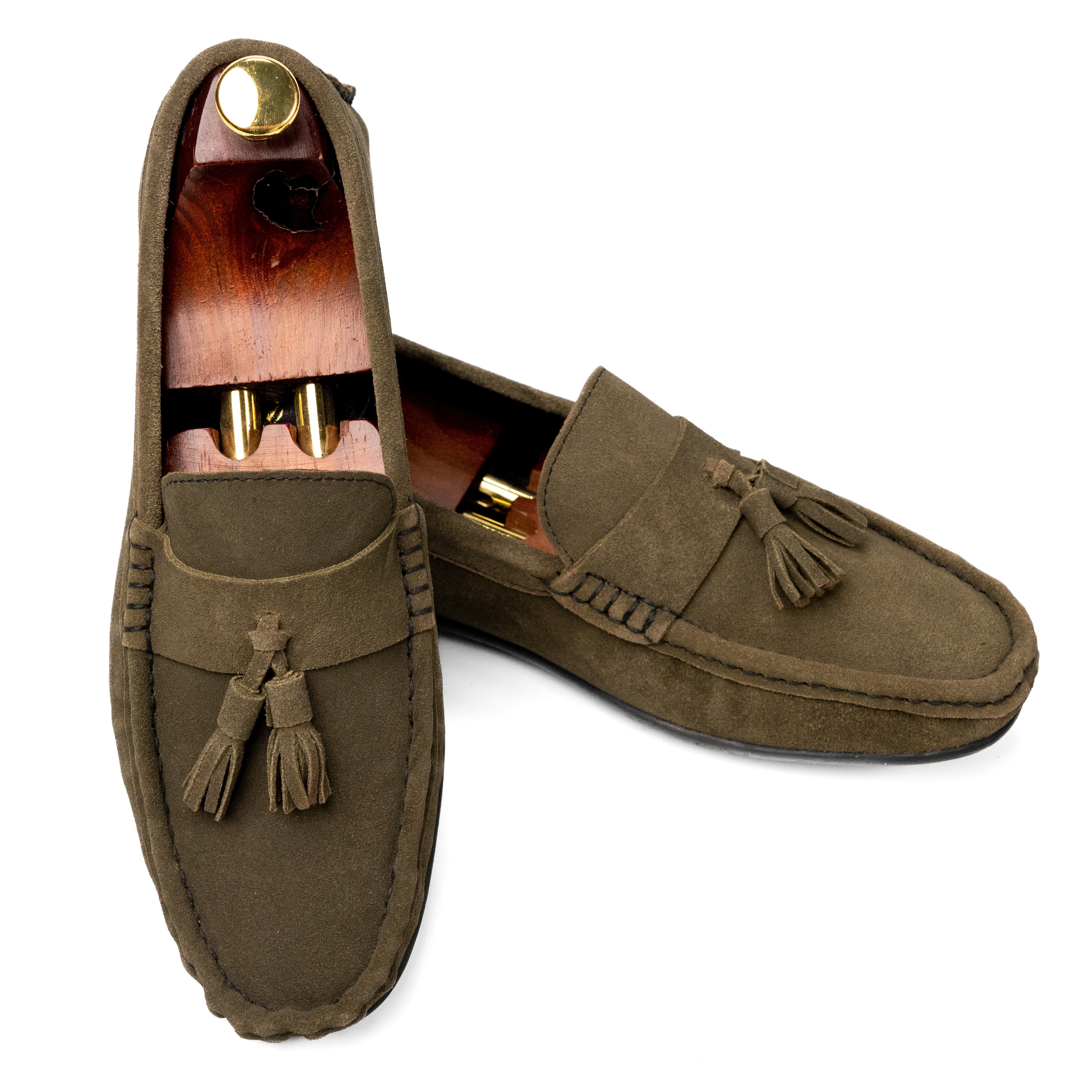 Foster Green Suede Loafers For Men