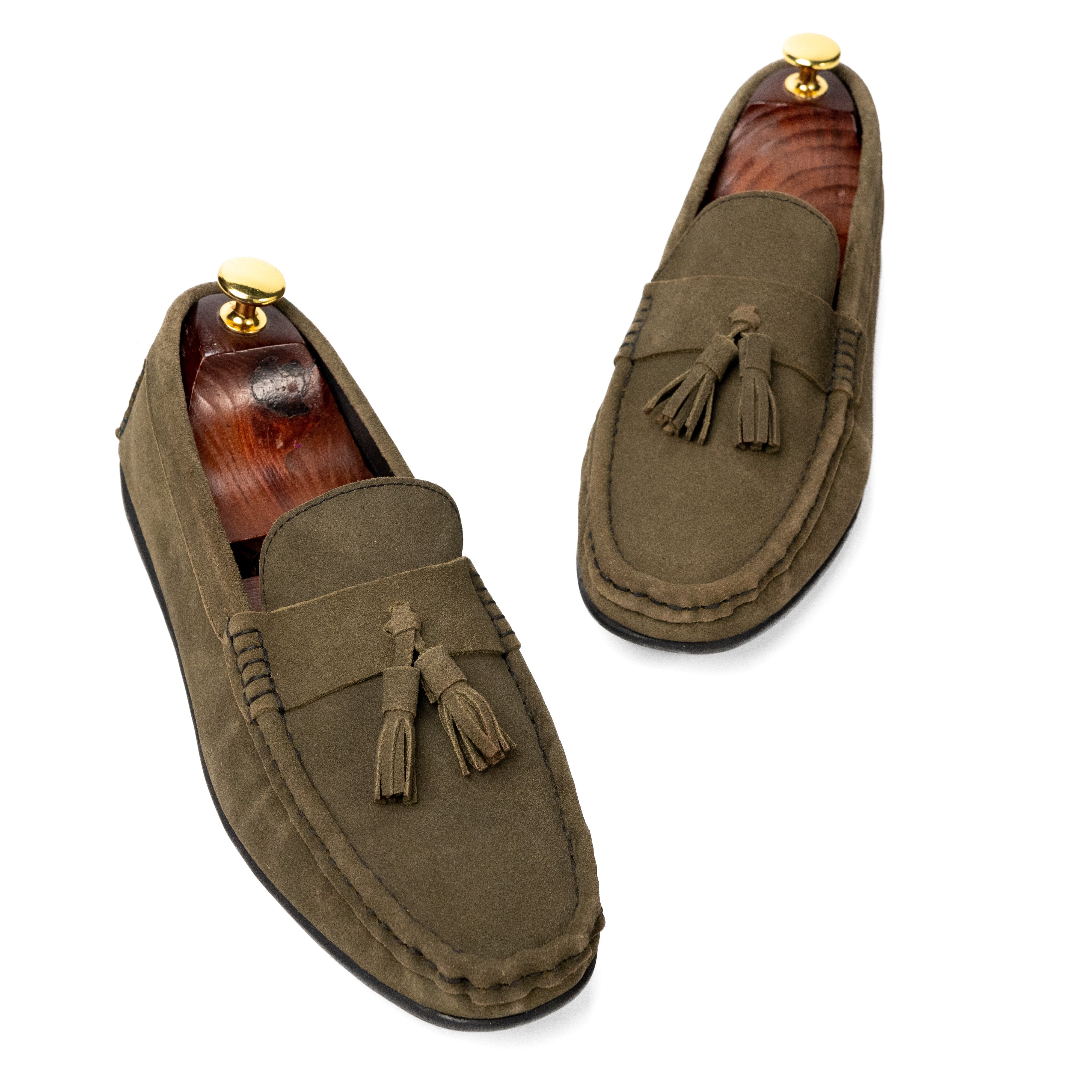 Foster Green Suede Loafers For Men