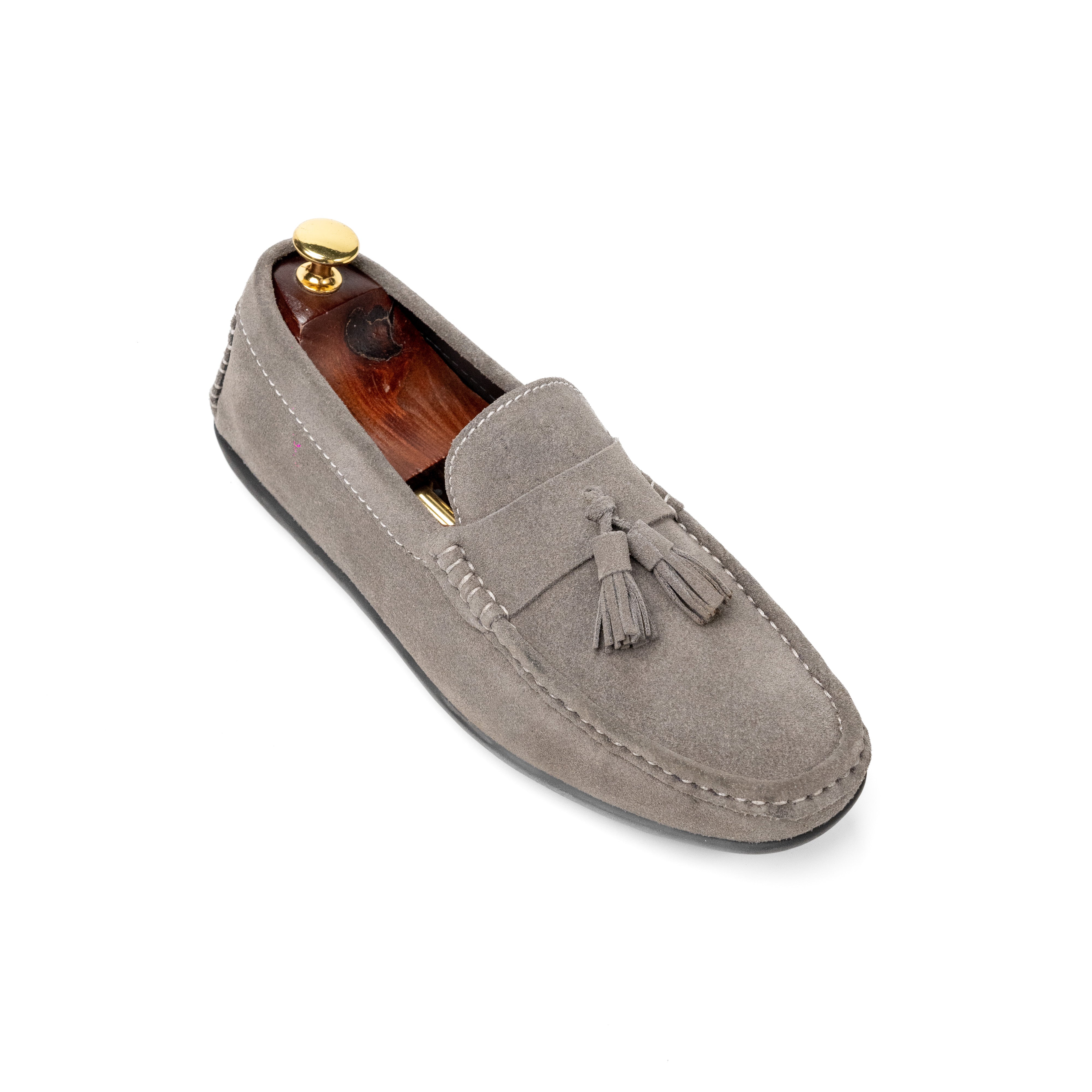 Foster Silver Suede Loafers For Men