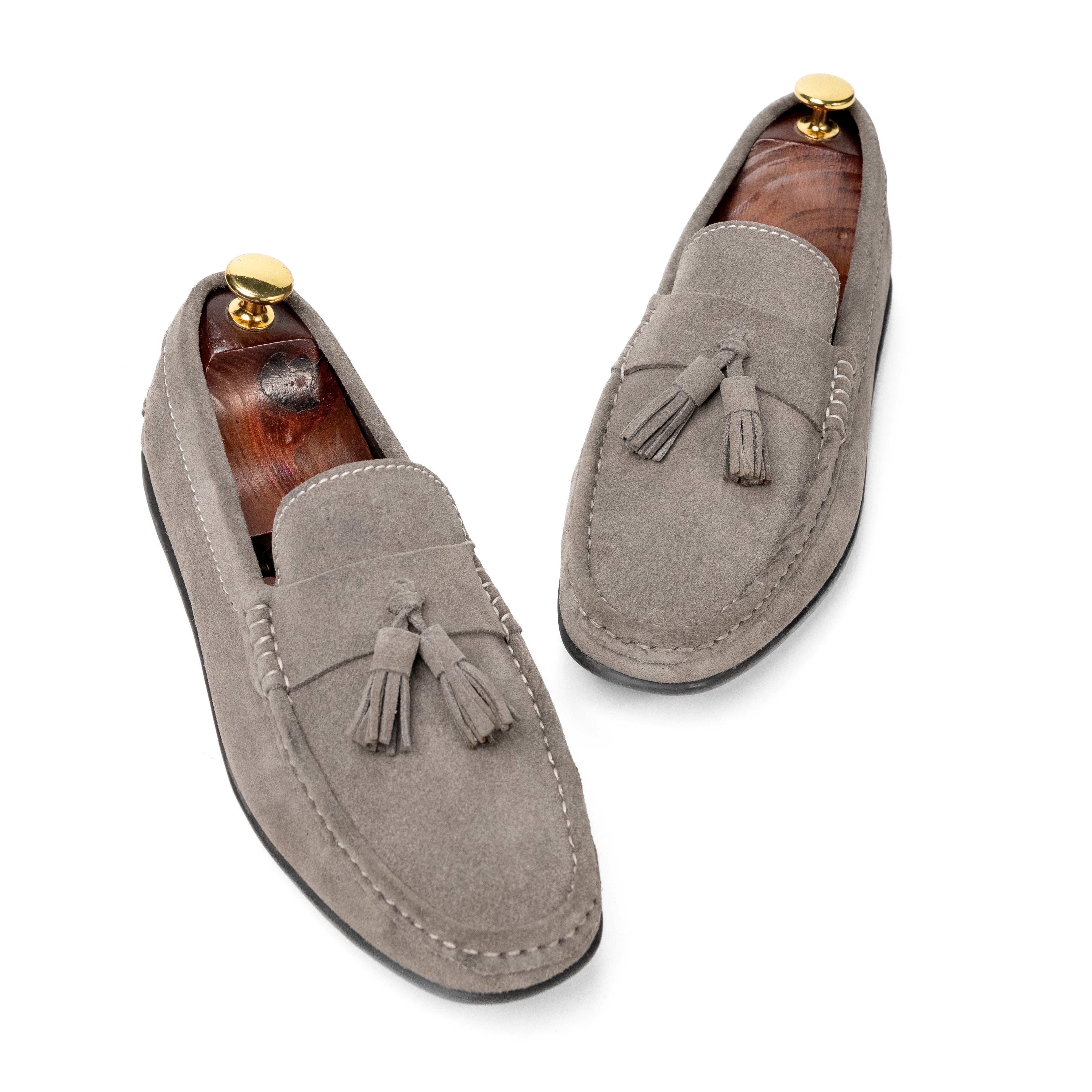Foster Silver Suede Loafers For Men