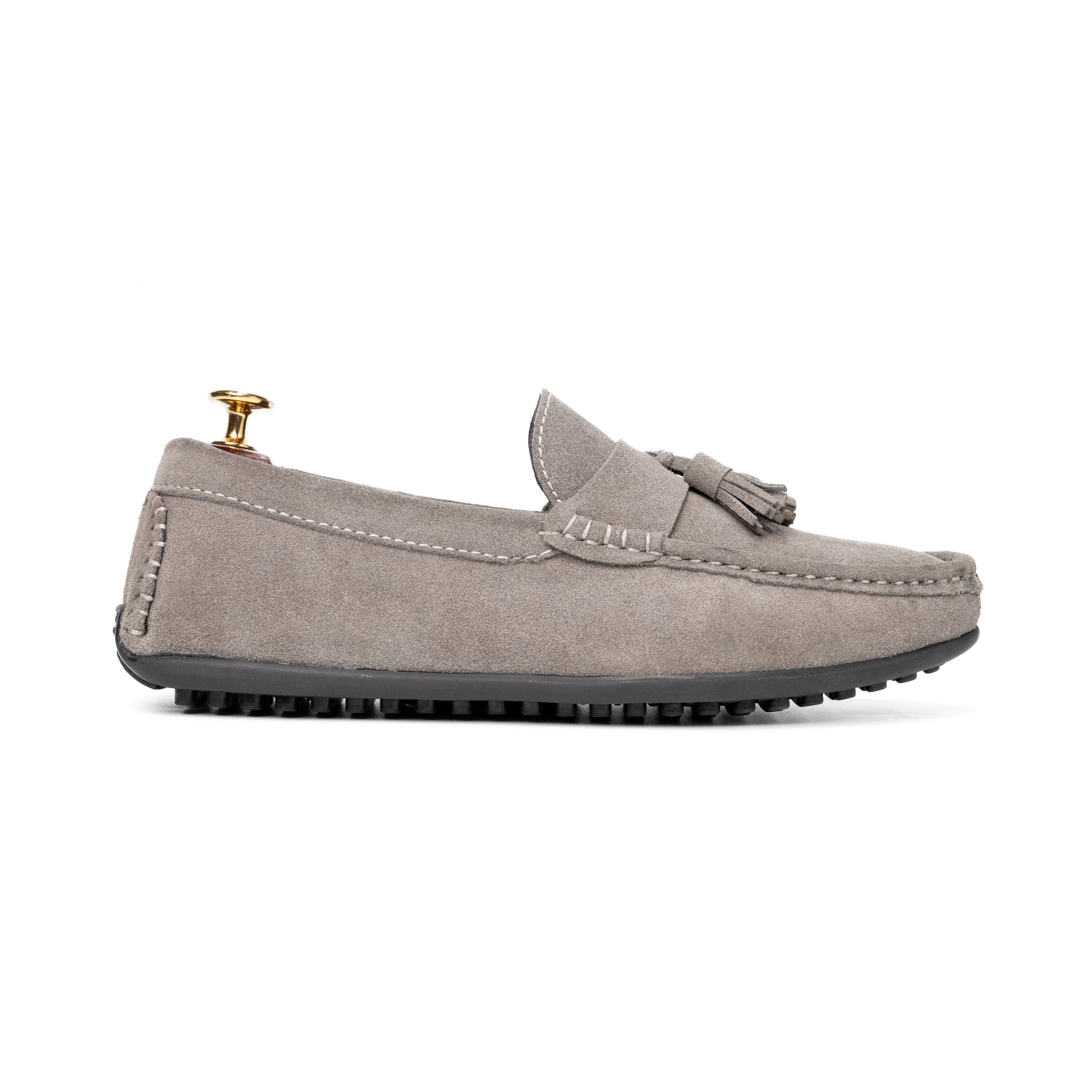 Foster Silver Suede Loafers For Men