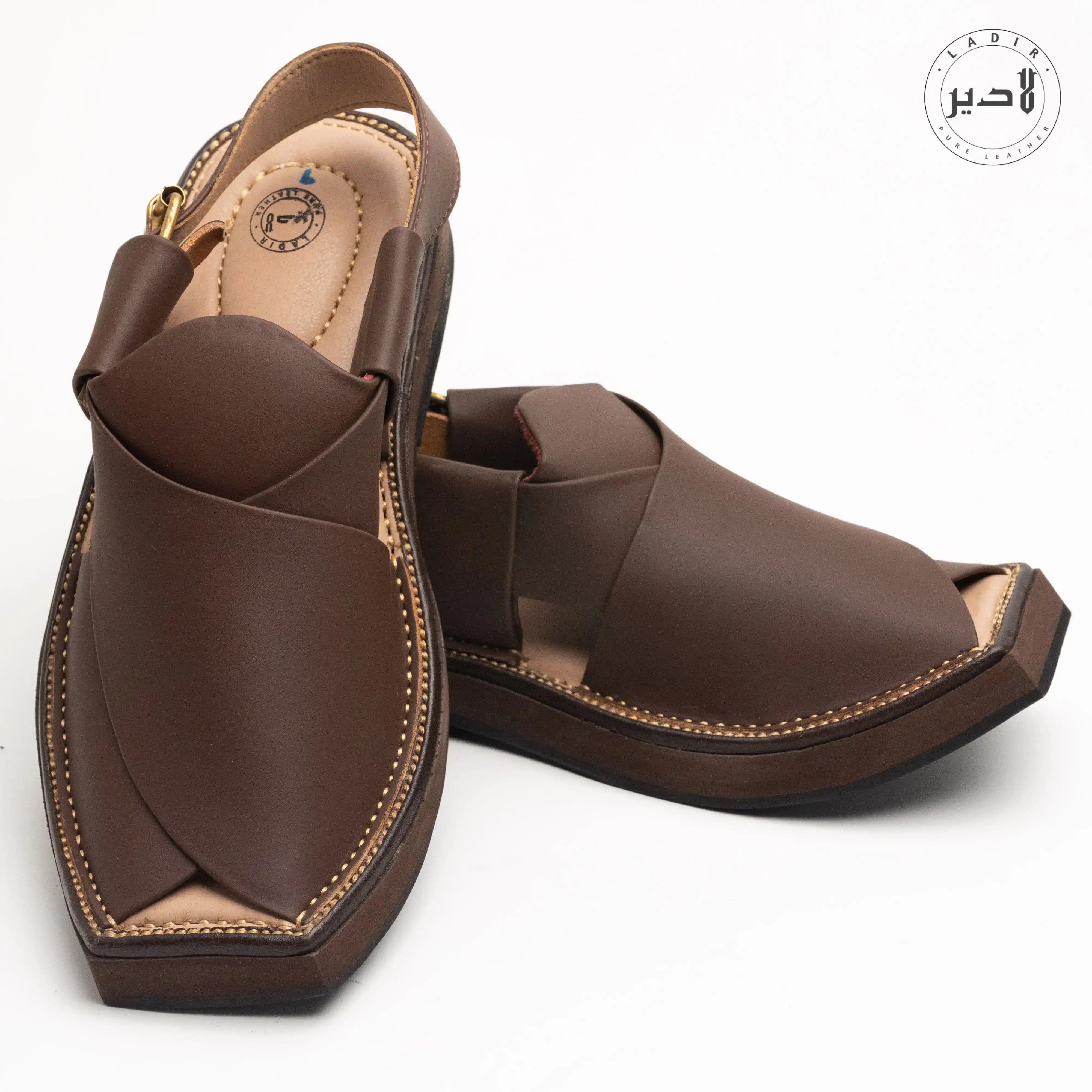 HEEL BROWN Kaptaan Chappal (KNH-1001)