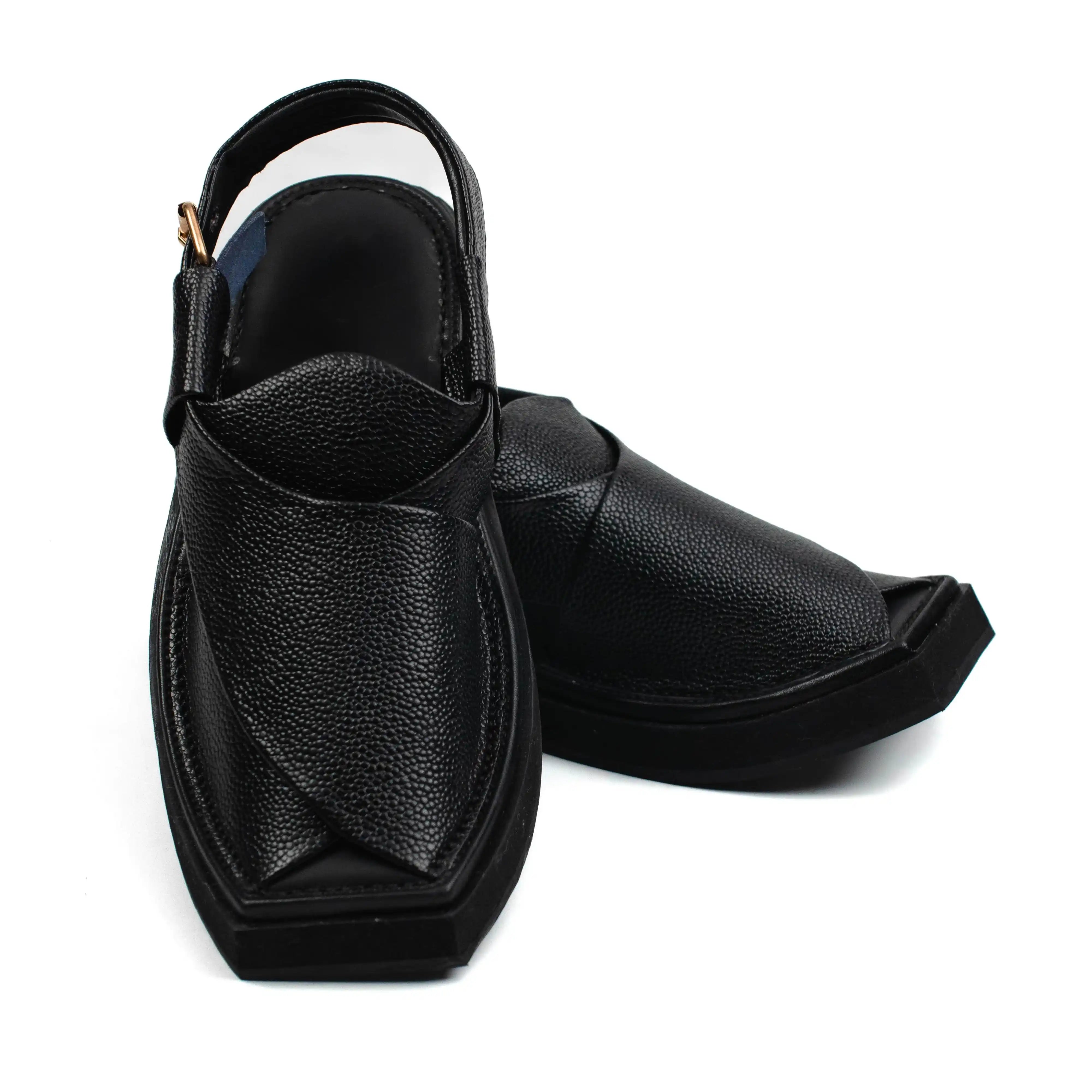 HEEL DOTTED BLACK Kaptaan Chappal (KNB-101)