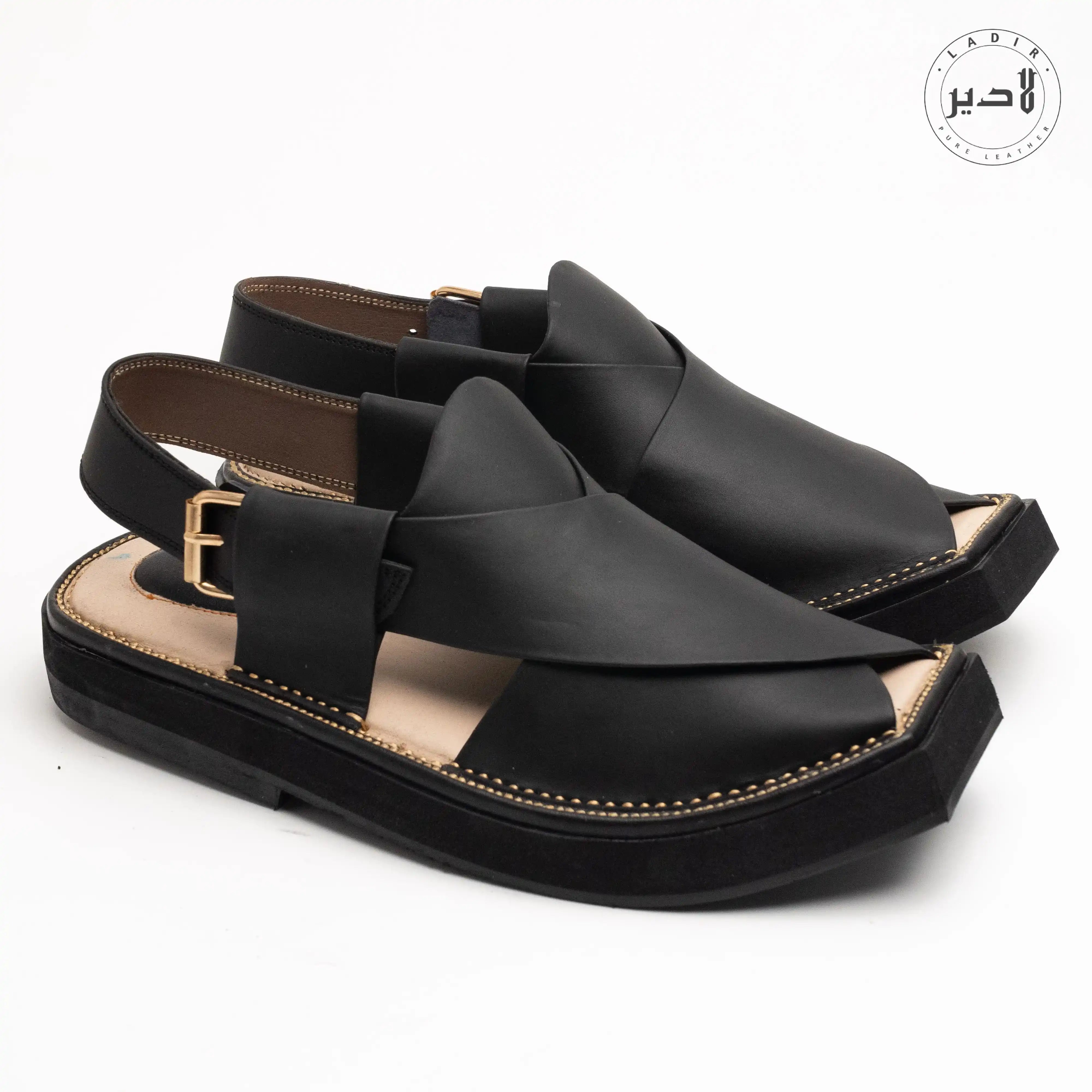 HEEL MATTE BLACK Kaptaan Chappal