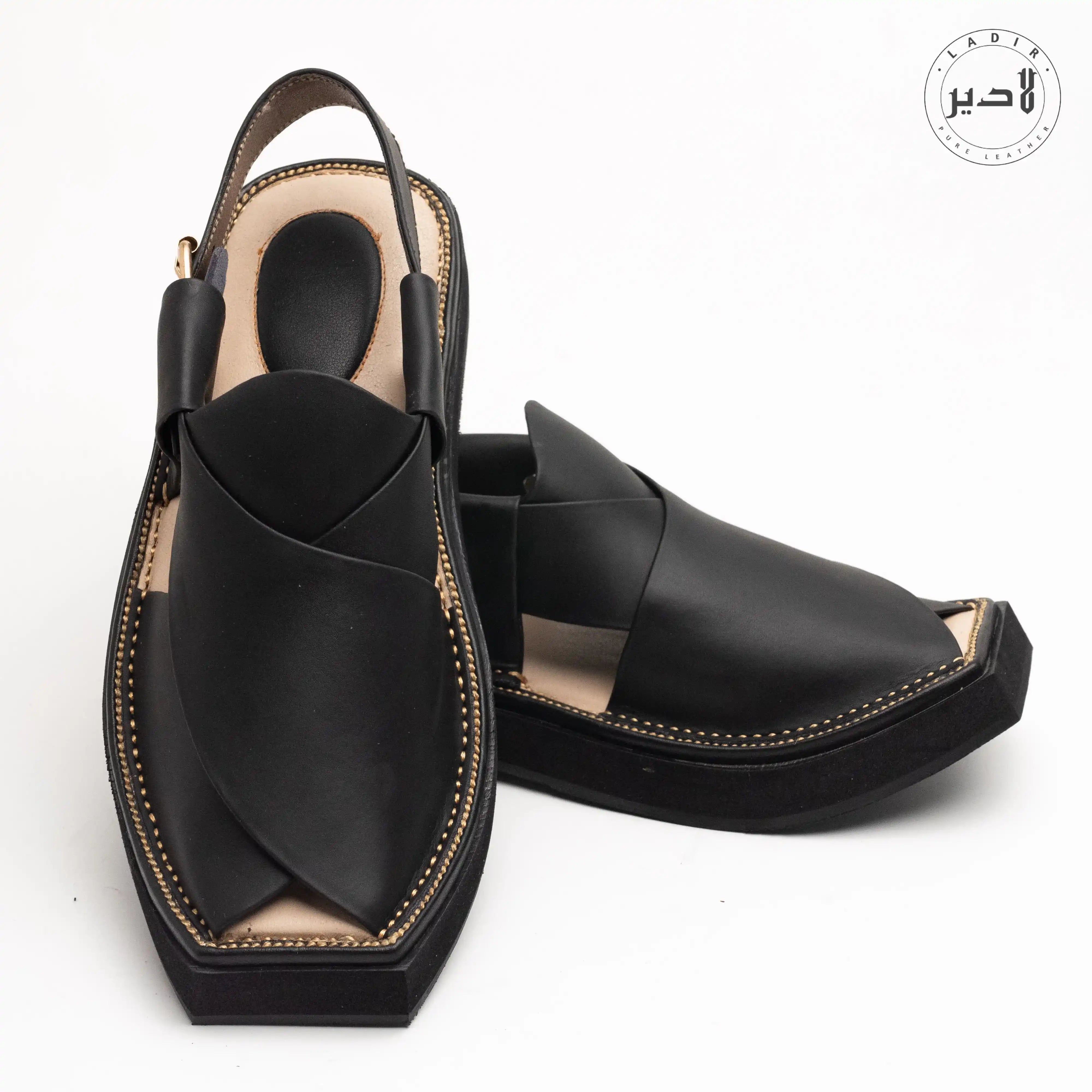 HEEL MATTE BLACK Kaptaan Chappal
